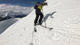 SPITZKEHREN TECHNIK mit Tourenski auf der Skitour - in steilem Gelände