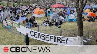 Protesters set up encampment at McGill University to demand divestment from Israel