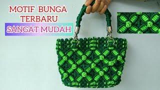 FULL MACRAME BAG - TAS TALI KUR MOTIF BUNGA TERBARU SANGAT MUDAH