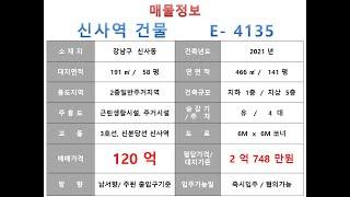  120억~ 강남구 신사동 3호선 신분당선 신사역 사옥빌딩 매매~ 압구정로 이면 사거리코너, 2021년 신축 소형 사옥수익용 근생건물 ~ 제네시스부동산 빌딩연구원 E  4135