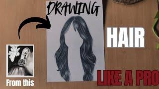 How to draw hair perfectly ️ മുടി വരക്കാം️🫴