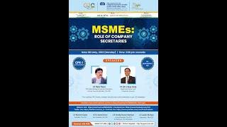 Live Webinar on MSMEs: Role of Company Secretaries