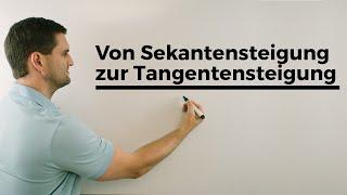 Von Sekantensteigung zur Tangentensteigung Teil 1 | Steigung in einem Punkt, nur Zahlen |Daniel Jung