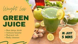 GREEN JUICE RECIPE |5 MINS |DETOX GREEN JUICE | WEIGHT LOSS| Easy way to Boost Immunity  #Greenjuice