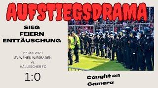 ACHTERBAHNFAHRT DER EMOTIONEN.  Relegation statt Aufstieg. SV WEHEN WIESBADEN vs. Hallescher FC 1:0