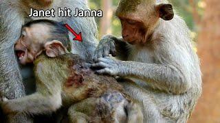 Extremely Cry Hurt! Brat Janet hit on injury baby Janna,Coz Janet angry mom blame her and stop nurse