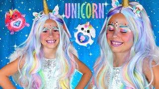 Unicorn Makeup and Costume Tutorial With Rainbocorns!