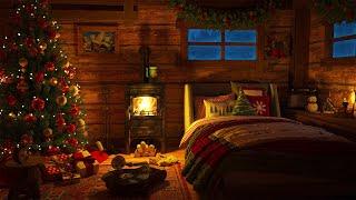 Deep Sleep in a Winter Village Hut - Blizzard, Relaxing Fireplace, Snowfall and Wind Sounds