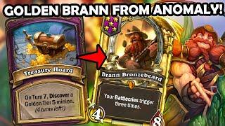 TURN 7 FREE GOLDEN BRANN! | Hearthstone Battlegrounds