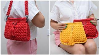 Beautiful crocheted handbag in 2 hours. A lesson for beginners Красивая вязаная сумка за 2 часа