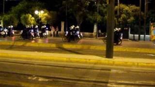 Athens Police motorbike snatch squad - Demo May 2010