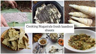 How to cook fresh bamboo shoots Nagaland style|traditional|making khar(wood ash/lye)n cooking wit it