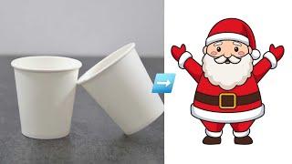 Santa Claus Making from Cups#diy#easy#bestoutofwaste#How to make Santa Claus at home