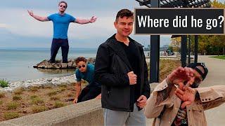 Running Away in Photos with Strangers!