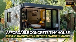 Affordable Concrete Tiny House: Unveiling Rustic Backyard & Secret Garden Magic