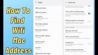 How to Find Mac Address on Samsung Phone