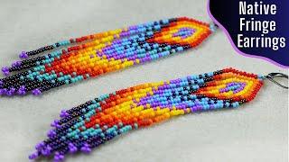 Long Native Style Fringe Earrings - Beading Tutorial