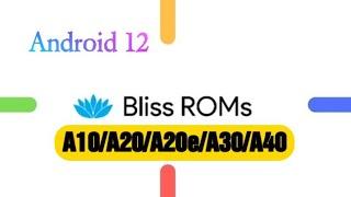 Bliss Rom 15.0 - Unofficial | Android 12 | Samsung A10/A20/A20e/A30/A40 | Full Installation