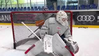 Walk out intight backdoor cross (Goaltender Training Drill)