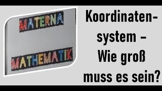 Koordinatensystem - Wie groß muss es sein? Wo ist X und Y?