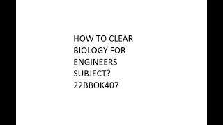 Model Question Paper to clear Biology for Engineers subject, #biologyforengineers #vtu #biology