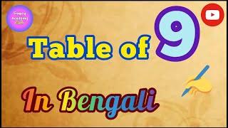 ৯- এর নামতা শিখে নেই এসো ||  বাংলাতে নামতা শেখো || Table of 9 in Bengali || Shikshar Academy