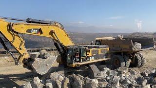 Caterpillar 385C Excavator Loading Rocks On Caterpillar Dumpers - Sotiriadis/Labrianidis Mining