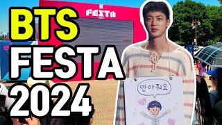 Walking the 2024 BTS FESTA. The day after Jin was discharged from the military.