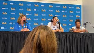 UCLA's Cori Close, Lauren Betts, and Londynn Jones press conference after win vs #1 South Carolina