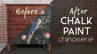 Chalk Painting Dresser : Hand Painting the Details  |  Dresser Makeover Part 4