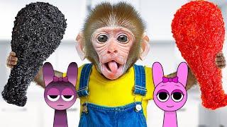 KiKi Monkey cook Yummy Mc Donald Fried Chicken Fast Food with Incredibox Sprunki | KUDO ANIMAL KIKI