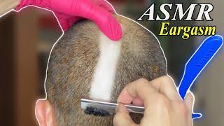 ASMR BARBER Shaving a FULL Head w/MASSAGE *EXTREMELY SATISFYING SOUNDS* HD!