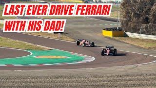 Carlos Sainz Jr driving the Ferrari F175 for the LAST TIME with his dad Carlos Sainz Sr in Maranello