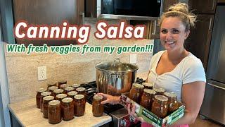 Canning Salsa Using Vegetables From My Garden - Water Bath Canning - Step by Step