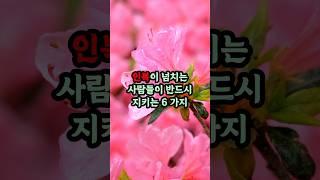 인복이 넘치는 사람들이 반드시 지키는 6가지 #현실조언 #명언 #삶의지혜 #인생지혜
