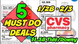 5 MUST DO CVS DEALS (1/28 - 2/3) | **Cheap Tide/Downy & More