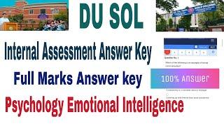 DU Sol Psychology Emotional Intelligence internal assessment answer key du sol Internal assessment