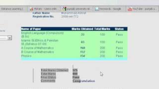 Punjab University Result Online