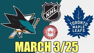 Toronto Maple Leafs vs San Jose Sharks MARCH 3 25 w/Superbman