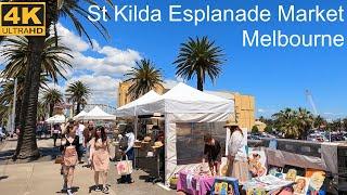 Walking St Kilda Esplanade Market | Melbourne Australia | 4K UHD