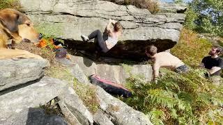 Larger Lout 6c+/6c Smallfield Roof, Gritstone Bouldering Beta