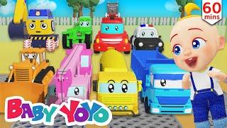 The Colors Song (Coloring Construction Vehicles) + more nursery rhymes & Kids songs - Baby yoyo