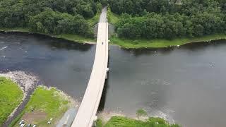 Aerial View of the Delaware River and Barryville New York