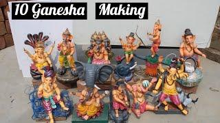 10 Ganesha idol making || Ganesha making with clay || eco friendly Ganesha making 2023