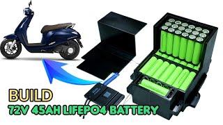 72v 45Ah Lifepo4 battery build for E-bike - 66 Cell 32140 Battery, JK BMS 100A