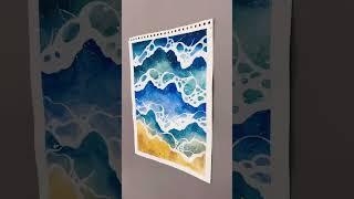 潮水泡泡🫧 踏浪去waves ️tide/水彩畫x試畫紀錄watercolor painting 絵の具수채透明水彩+不透明技法運用art teaching Quo Quo art