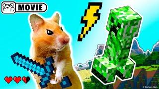 Hamster survival in Minecraft Ep.1  Hamster vs Creeper and Zombie  Homura Ham