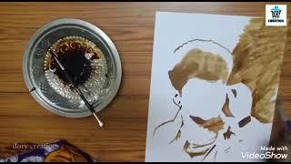 coffee painting (thalapathy) | vijai painting | coffee art