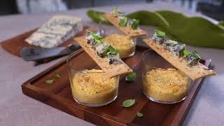 Bicchierini con crema di pinzimonio e cracker, Gorgonzola Dop piccante #gorgonzola #food #ricette