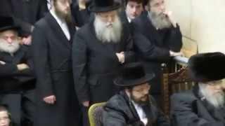 EXCLUSIVE VIDEO - Belz Rebbe 1st night Chanukah 5775 (2014) 1 of 15